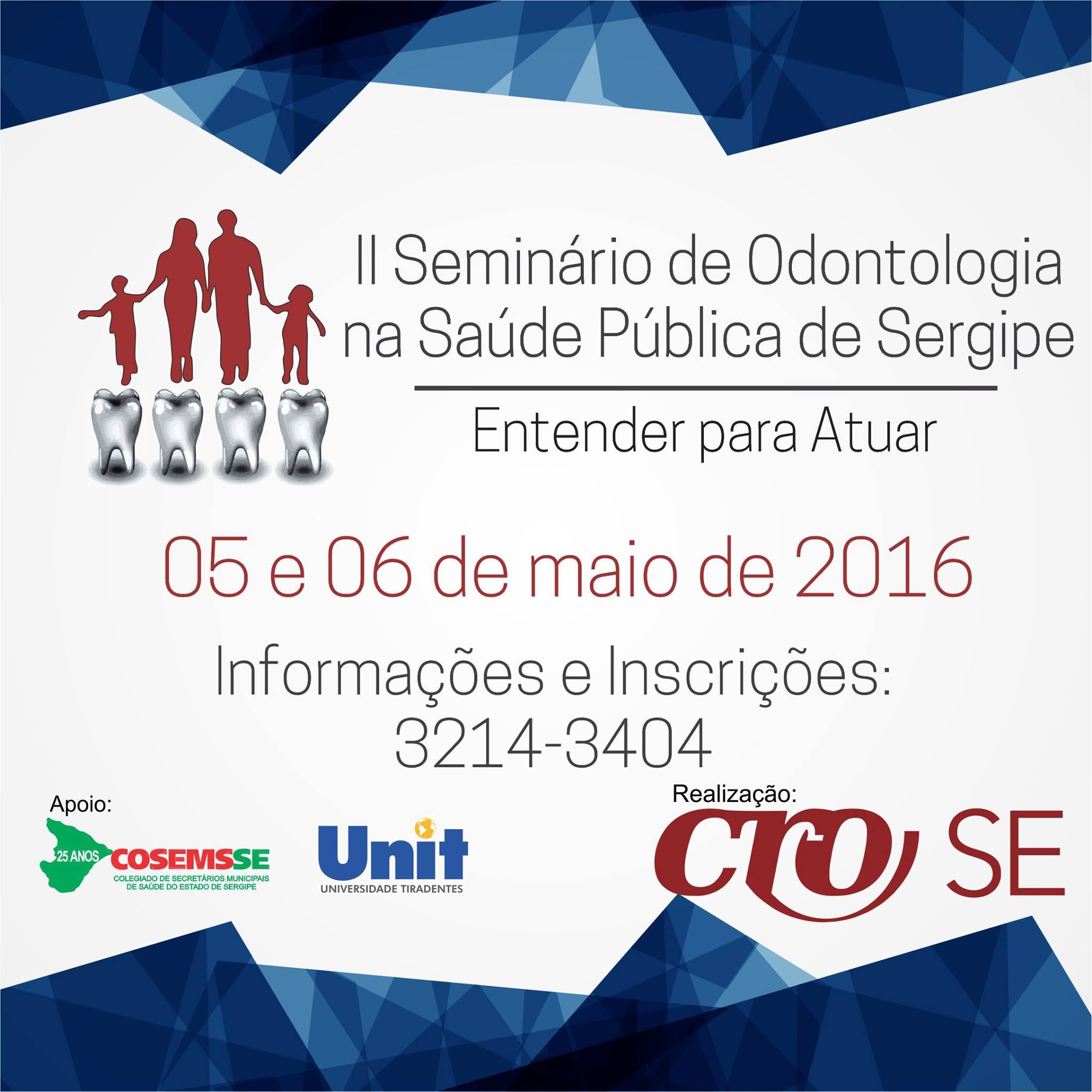 CRO-SE realiza II Seminário de Odontologia na Saúde Pública nesta quinta e sexta-feira