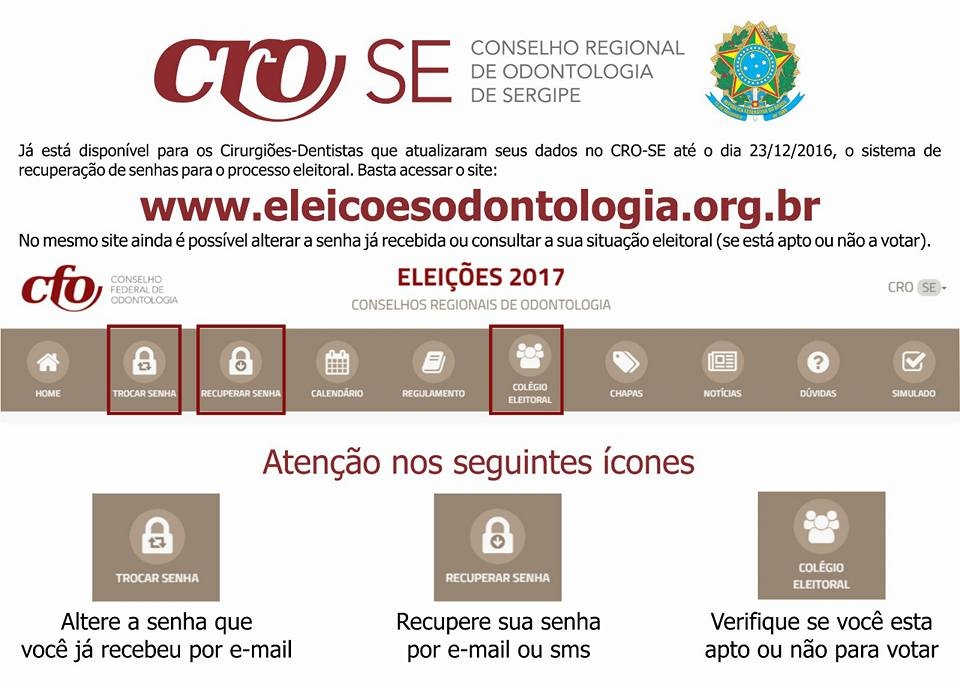 Saiba como recuperar ou alterar senha de votação para a eleição online do CRO-SE