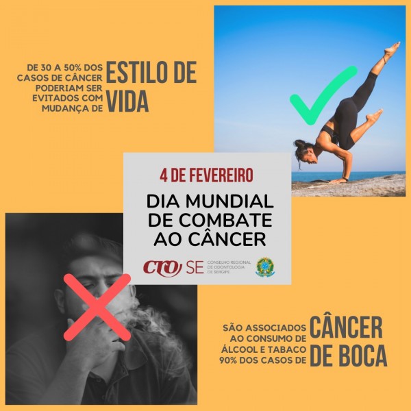 DIA MUNDIAL DE COMBATE AO CÂNCER | CRO-SE alerta para a importância da prevenção com estilo de vida saudável