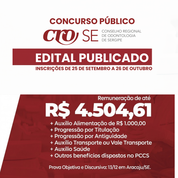 CRO-SE publica edital de Concurso Público 2026