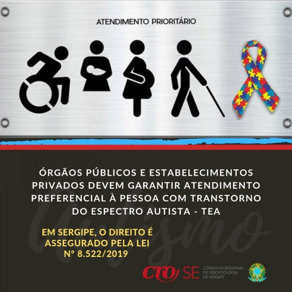 CRO-SE recomenda adequação de consultórios à lei que garante atendimento prioritário a pessoas com Autismo