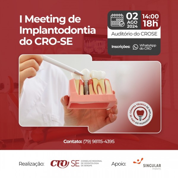 I Meeting de Implantodontia do CRO-SE acontece nesta sexta-feira, 02