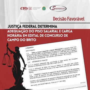 Justiça Federal acata ação do CRO-SE e Sinodonto e determina adequação de edital do Concurso de Campo do Brito