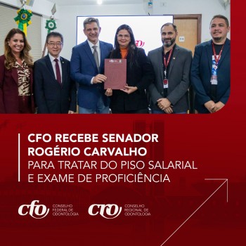 CFO recebe senador por Sergipe, Rogério Carvalho, para tratar do piso salarial e Exame de Proficiência