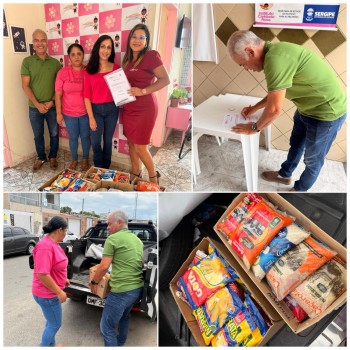 CRO-SE entrega alimentos e itens de higiene bucal a entidade beneficente